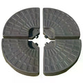 4-Piece Circular Parasol Base Stand for Cantilever Offset Patio Umbrella with Carry Handles - Coffee Brown