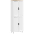 Freestanding 4-Door Kitchen Cupboard with Adjustable Shelves 170cm - White