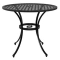 85cm Round Cast Aluminium Bistro Table with Umbrella Hole - Black