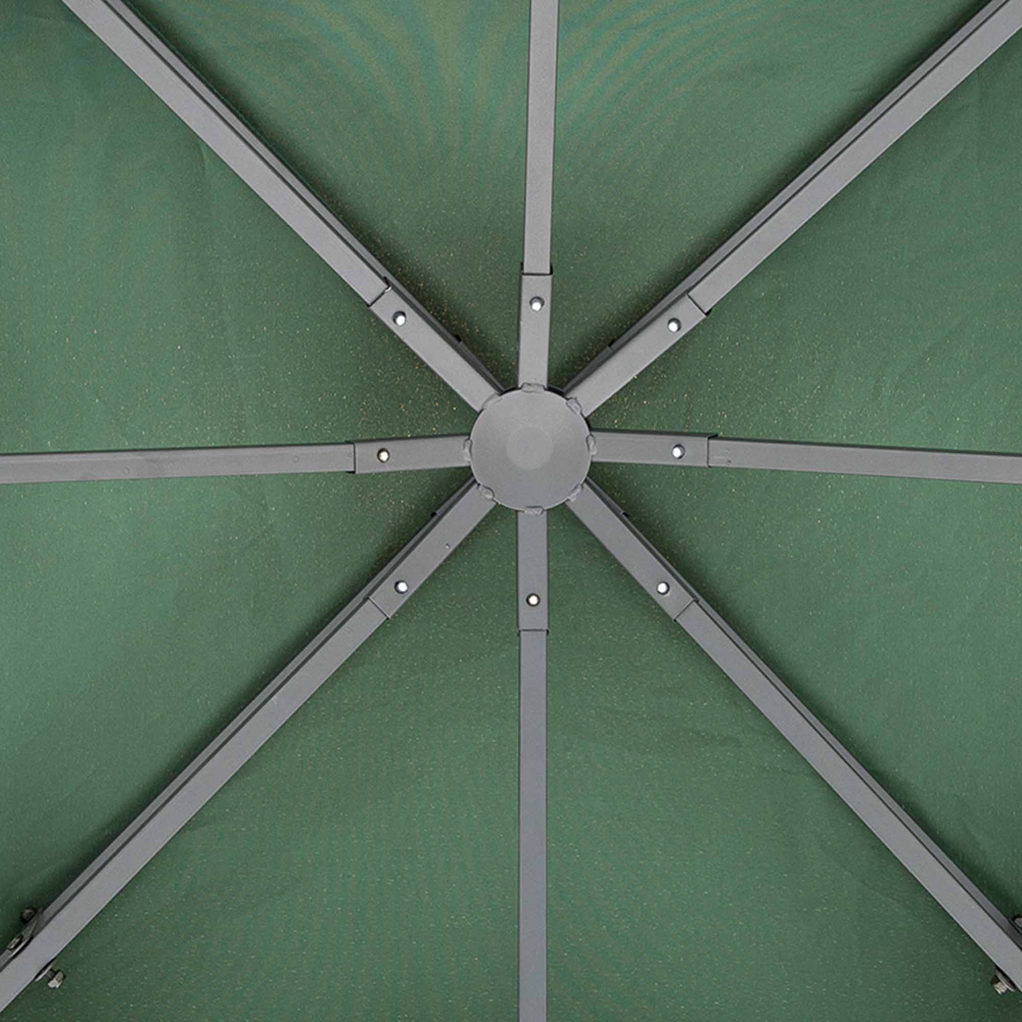3 x 3 Metre Replacement Gazebo Canopy Double Tier UV Resistant - Dark Green
