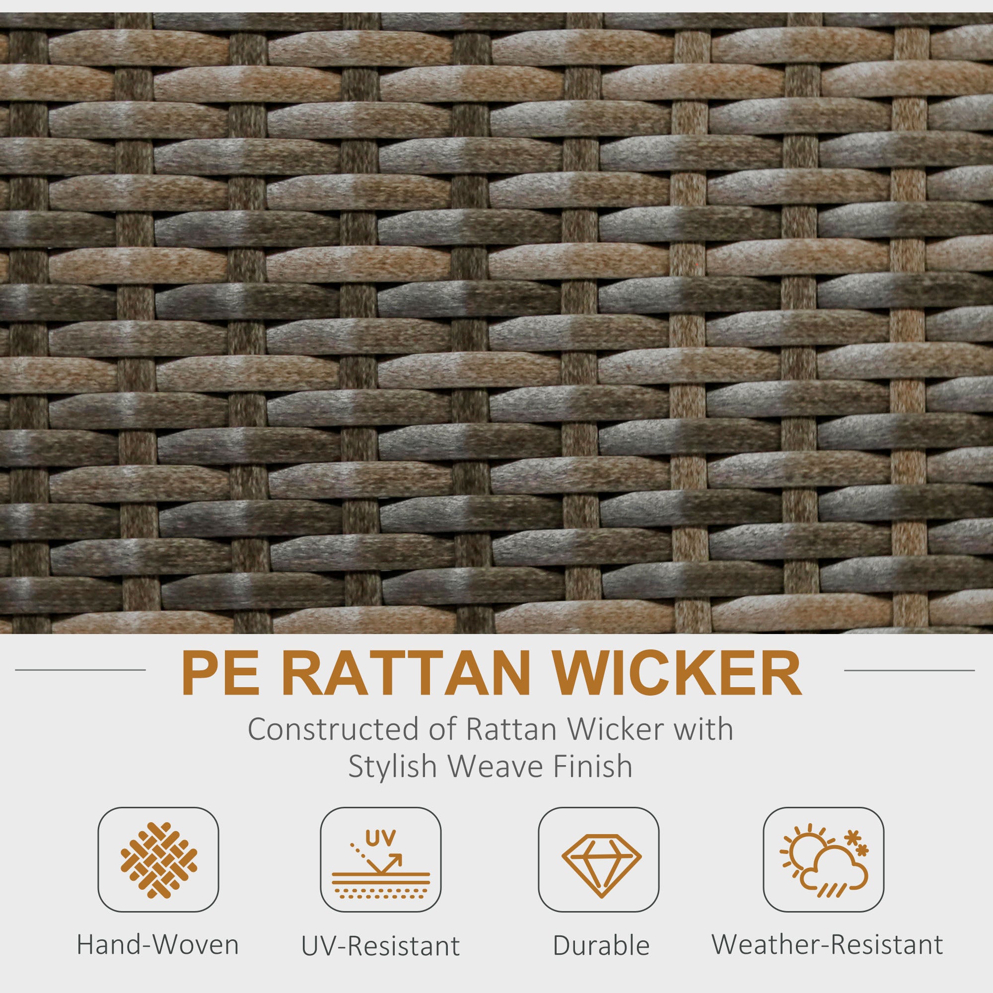 8 Piece Outdoor Rattan Sofa Set with Cushions and Storage - Mixed Brown