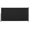 Retractable Side Awning Privacy Screen with UV Protection 300x160cm - Black