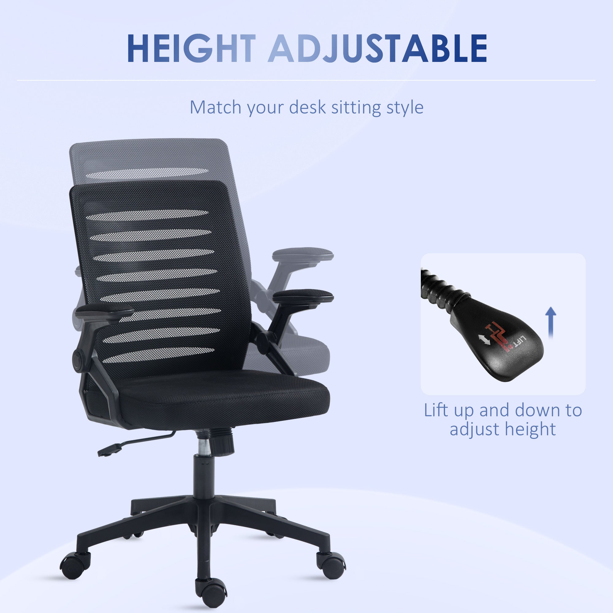 Mesh Office Chair, Swivel Task Computer Chair for Home with Lumbar Support