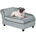 Dog Sofa with Storage and Soft Cushion for Small Dogs and Cats - Light Blue