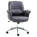 Swivel Mid Back Computer Office Desk Chair for Home Study Bedroom - Charcoal Grey