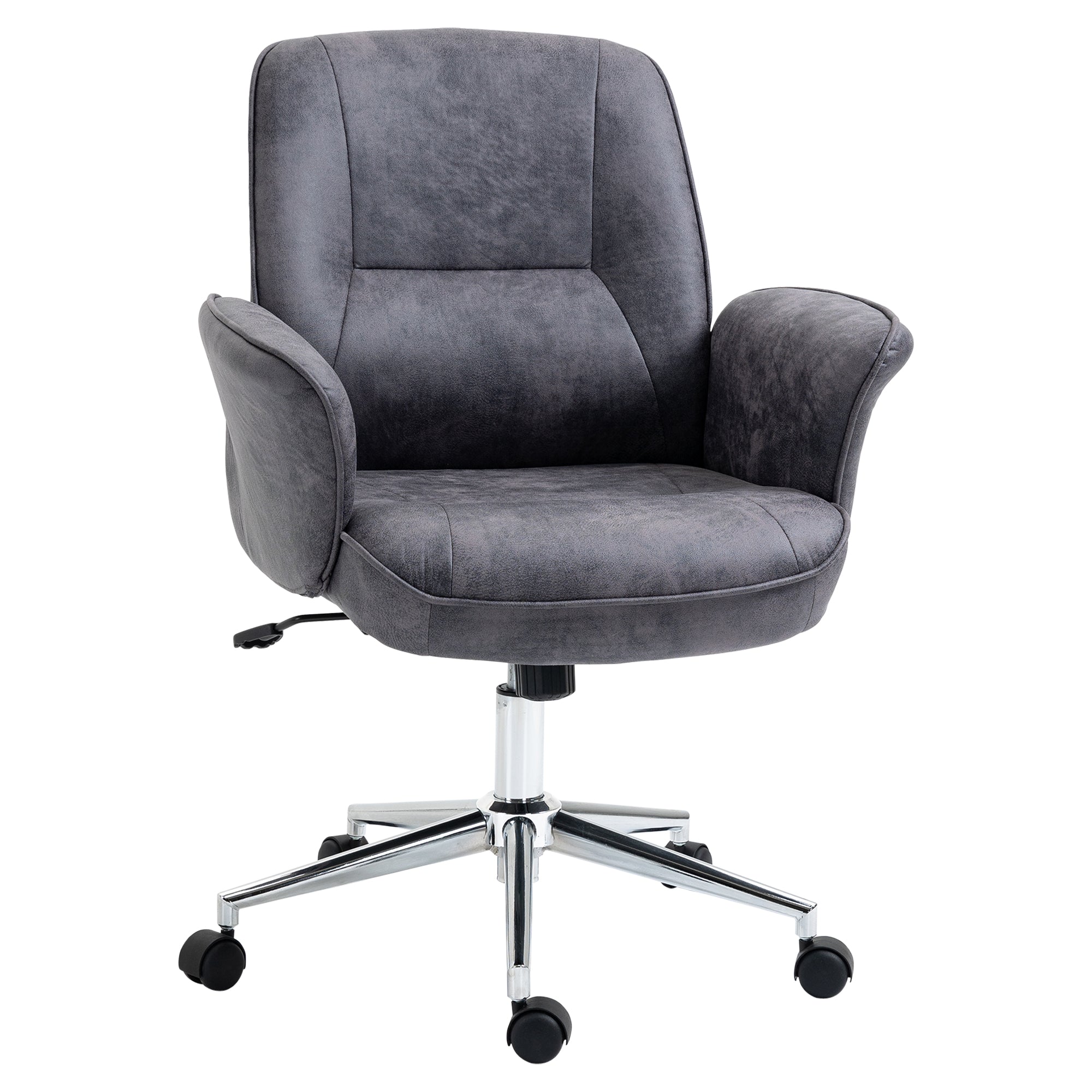 Swivel Computer Office Chair Mid Back Desk Chair for Home Study Bedroom, Charcoal Grey