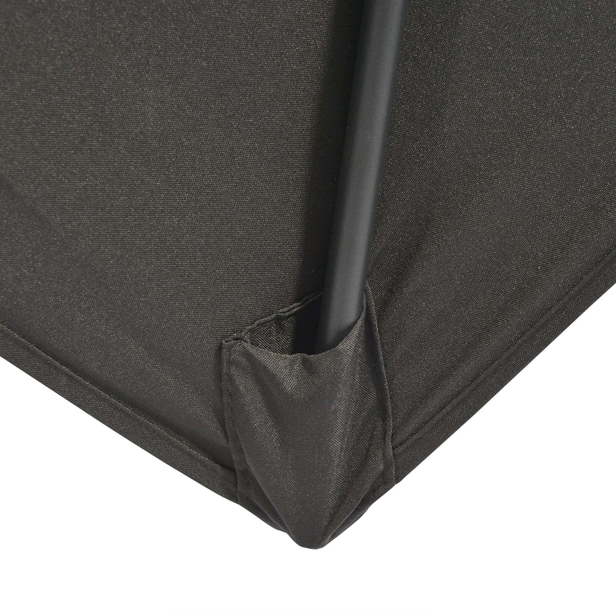 2 x 3(m) Garden Parasols Umbrellas Rectangular Patio Market Umbrella Outdoor Sun Shade w/ Crank & Push Button Tilt, Aluminium Pole, Black