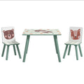 3 Piece Kids Table and Chairs Set with Pink Legs - Green
