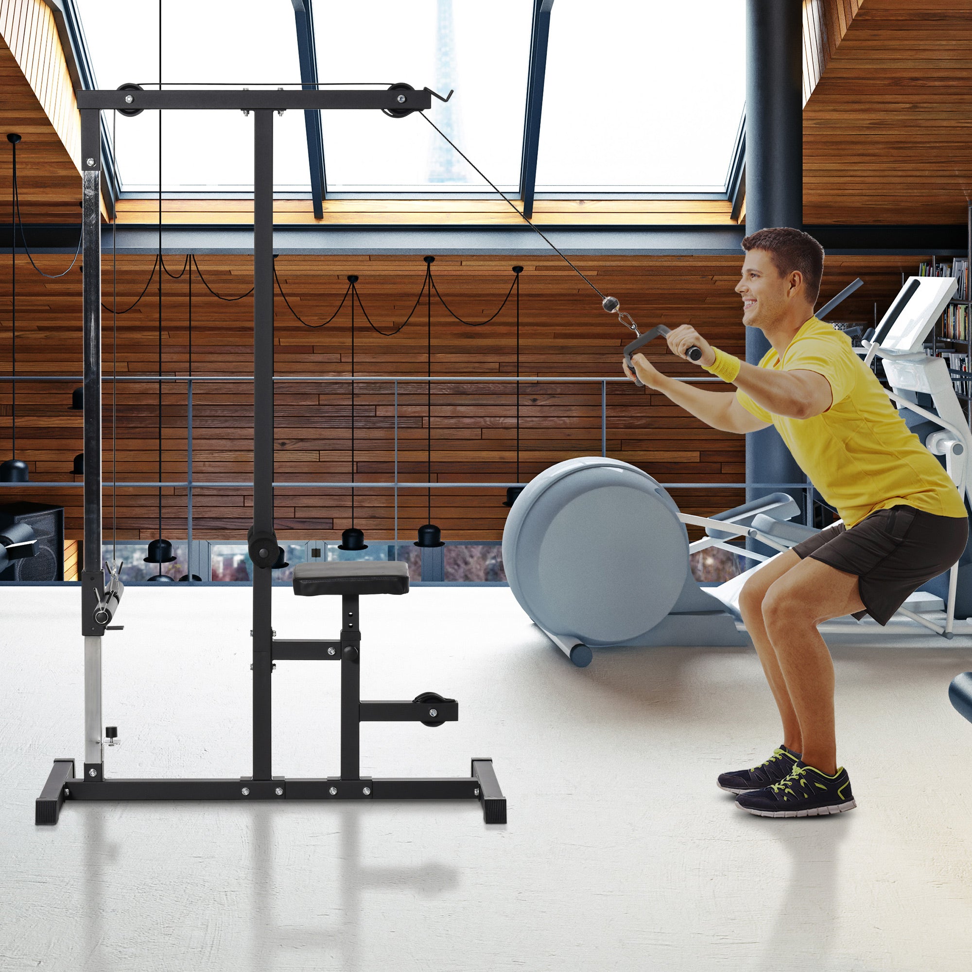 Power Tower Adjustable Pulldown Machine With Dip Station And Weighted Power Tower Adjustable Pulldown Machine With Dip Station And Weighted