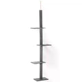 260cm Adjustable Floor-to-Ceiling Cat Tree with 4 Perches and Scratching Posts - Grey