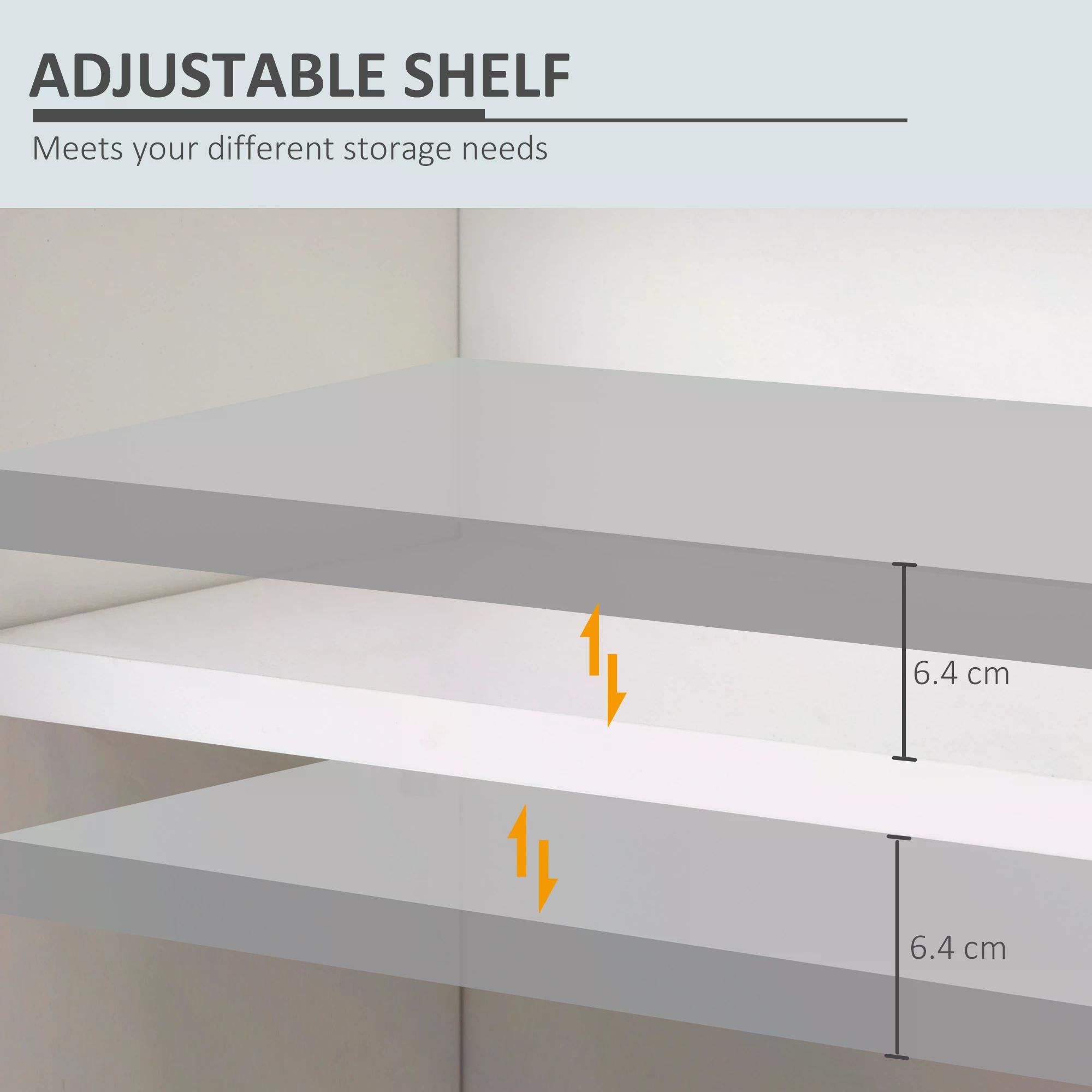 Under Sink Cabinet, Bathroom Vanity Unit, Pedestal Under Sink Design, Storage Cupboard with Adjustable Shelf, White