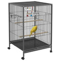 Budgie and Small Bird Cage with Rolling Stand - Grey