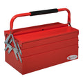 Professional 3 Tier 5 Tray Metal Cantilever Toolbox 45x22.5x34.5cm - Red