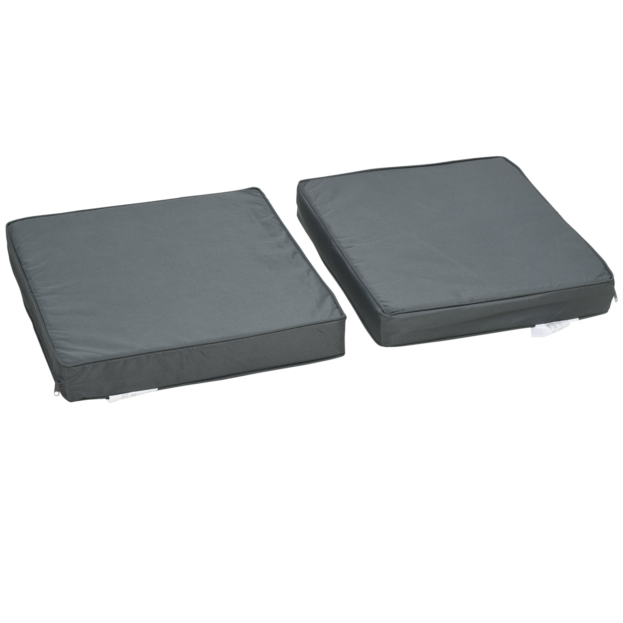 Set of 2 Garden Seat and Back Cushion Set, Replacement Cushions for Outdoor Furniture with Seat Cushion and Back Cushion, Dark Grey