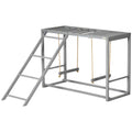Chicken Activity Play Swing Set for 3-4 Birds Wooden Coop - Grey