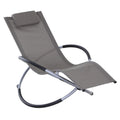 Outdoor Orbital Zero Gravity Foldable Rocking Lounger with Pillow - Grey