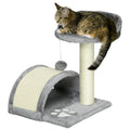 Cat Scratching Post and Activity Centre with Hanging Ball for Indoor Cats - Grey