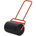 Combination Push Tow Lawn Roller 38L Steel Cylinder for Garden Use - Black Red