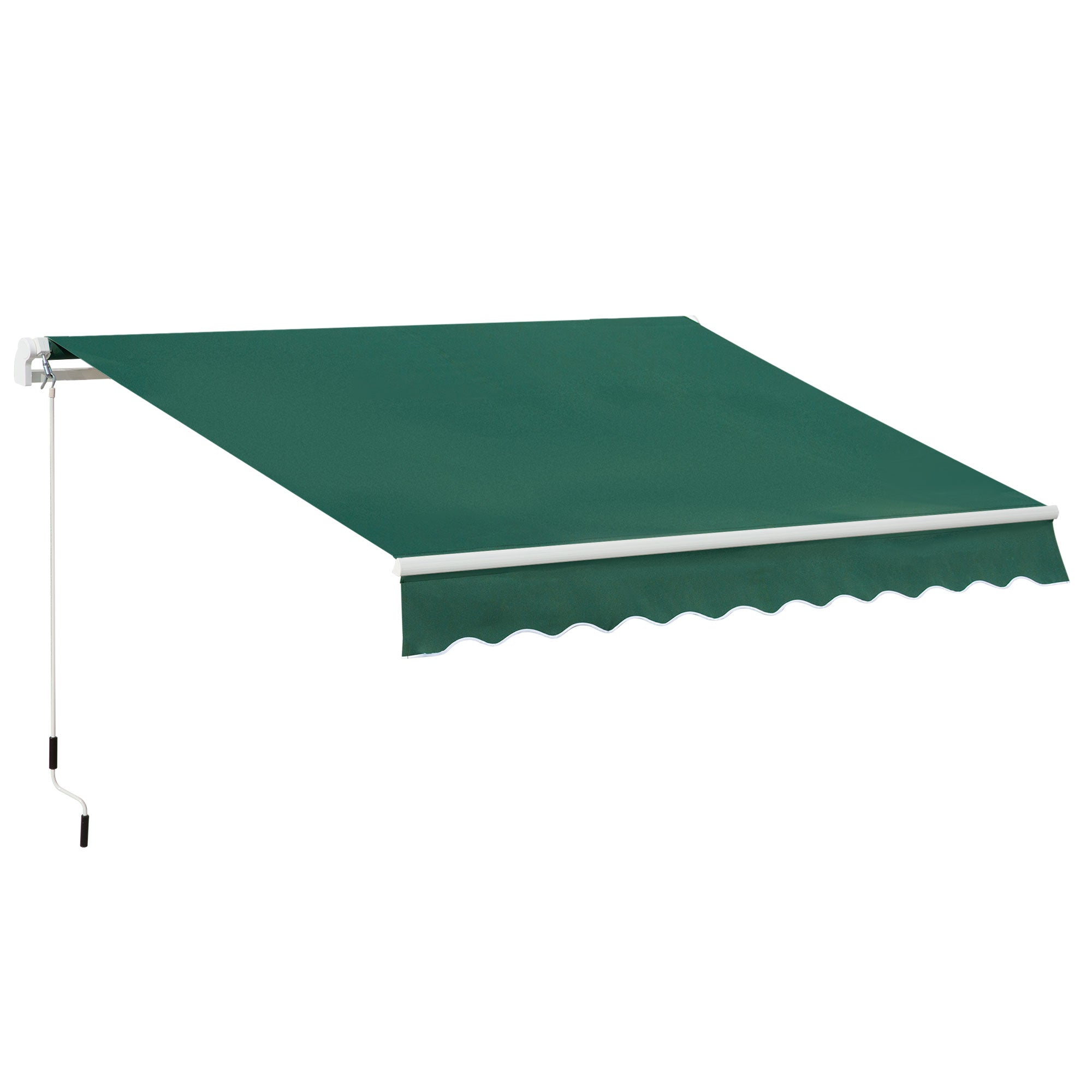 Awnings for Patio Awning Canopy Shelter Garden Sun Shade UV Blocker Light Weight Aluminium Frame w/ Hand Crank 3 x 2m Green