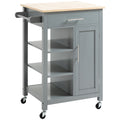 Compact Kitchen Trolley Utility Cart with Drawer, Open Shelves & Wheels - Grey