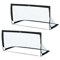 Steel Frame Weather Resistant Football Goal 186x90x89 cm - Black