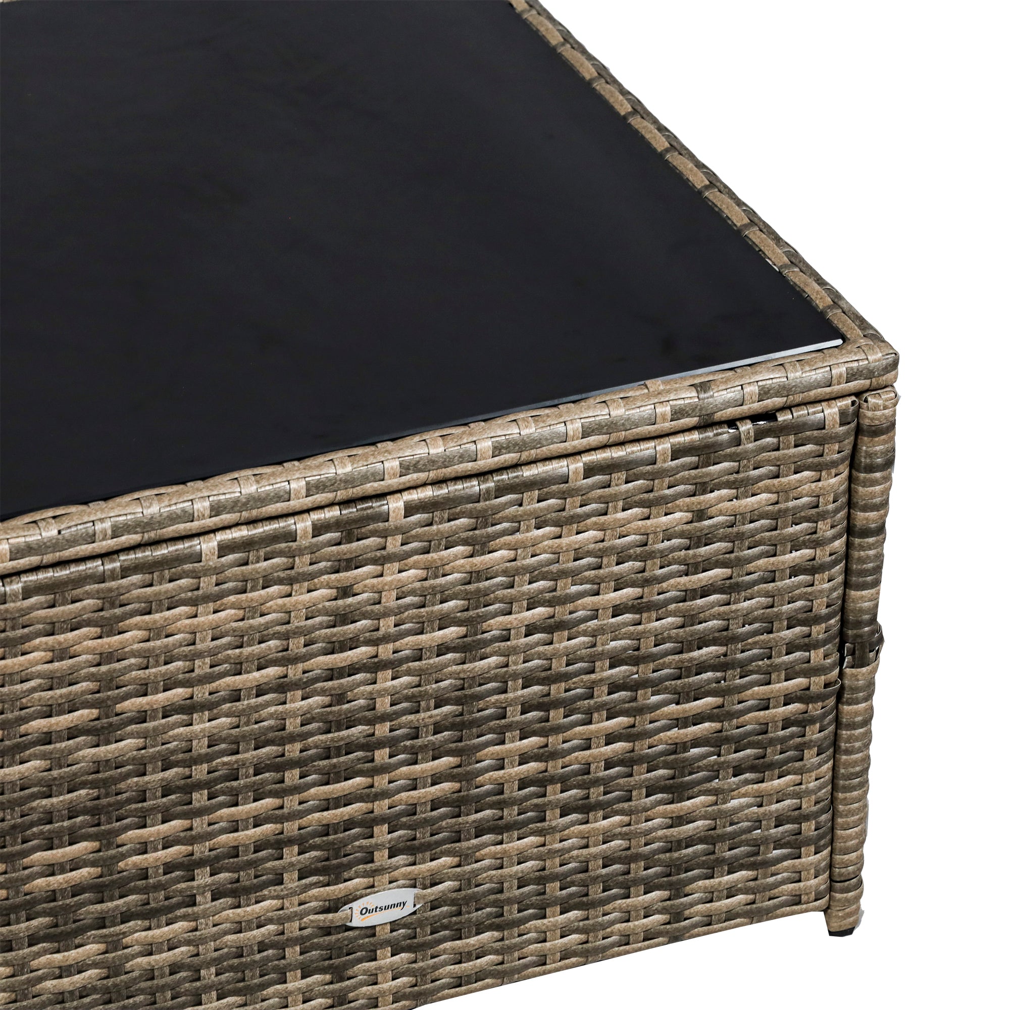 8 Piece Outdoor Rattan Sofa Set with Cushions and Storage - Mixed Brown