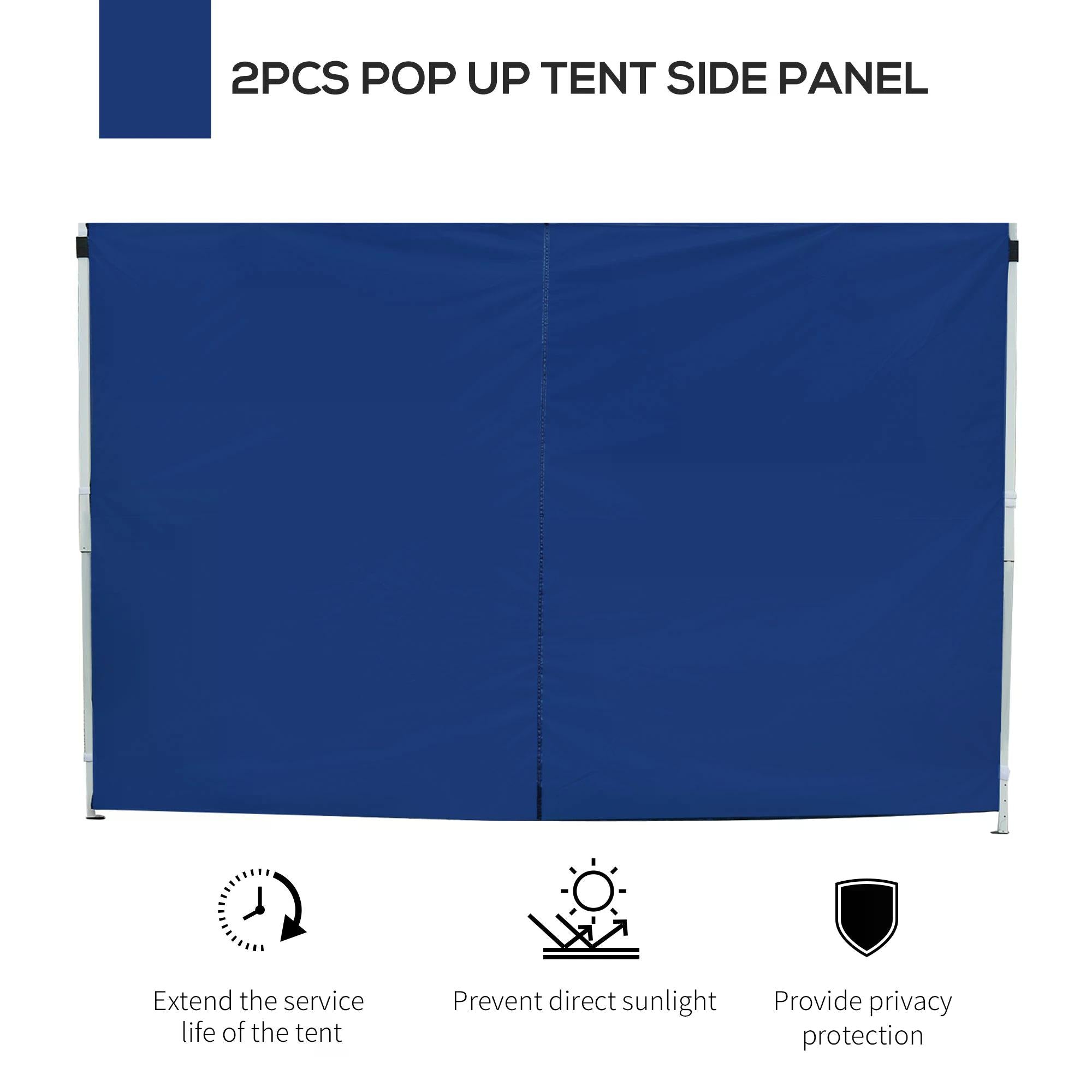 3m Gazebo Exchangeable Side Panel Panels W/ Window-Blue