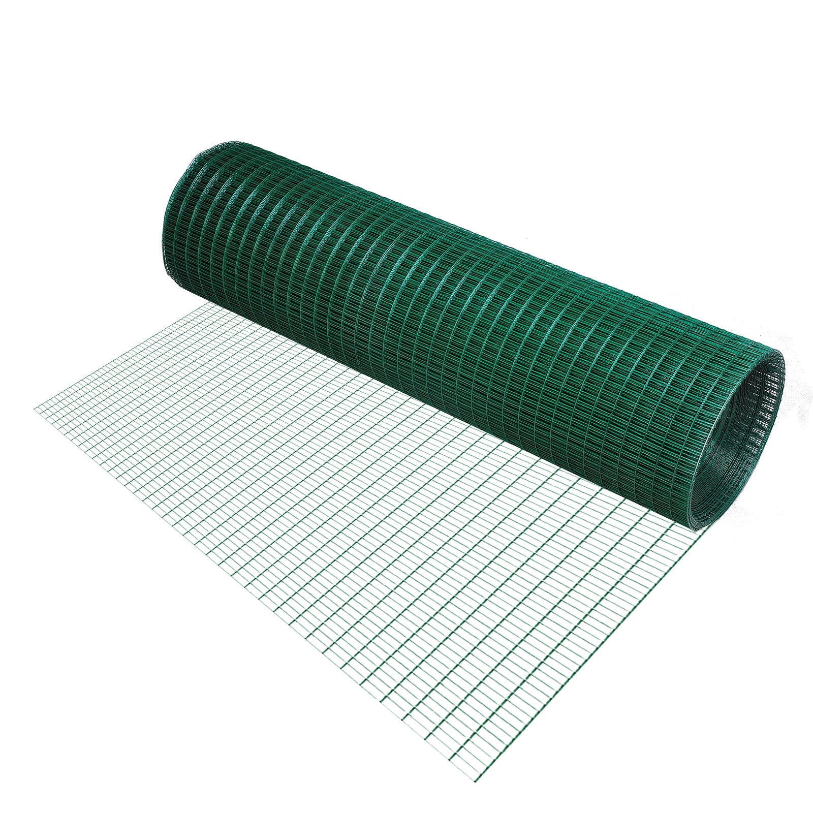 PVC Coated Welded Wire Mesh Fencing Chicken Poultry Aviary Fence Run Hutch Pet Rabbit 30m Dark Green