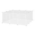 Pet Playpen DIY Small Animal Cage 12-Panel Portable Plastic Fence for Hedgehog Bunny Chinchilla Guinea Pig - White