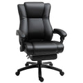 Executive High Back Swivel Recliner Office Chair with Footrest, Adjustable Height, Wheels - Black