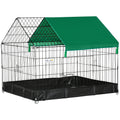 Guinea Pig and Small Animal Cage with Leak-Proof Bottom and Safety Lock - Black and Green