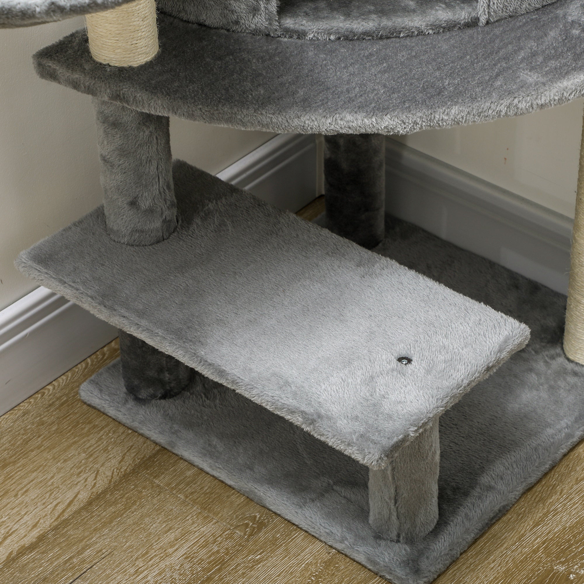 Sisal 100cm Cat Tree Tower with Sisal Scratching Post Grey