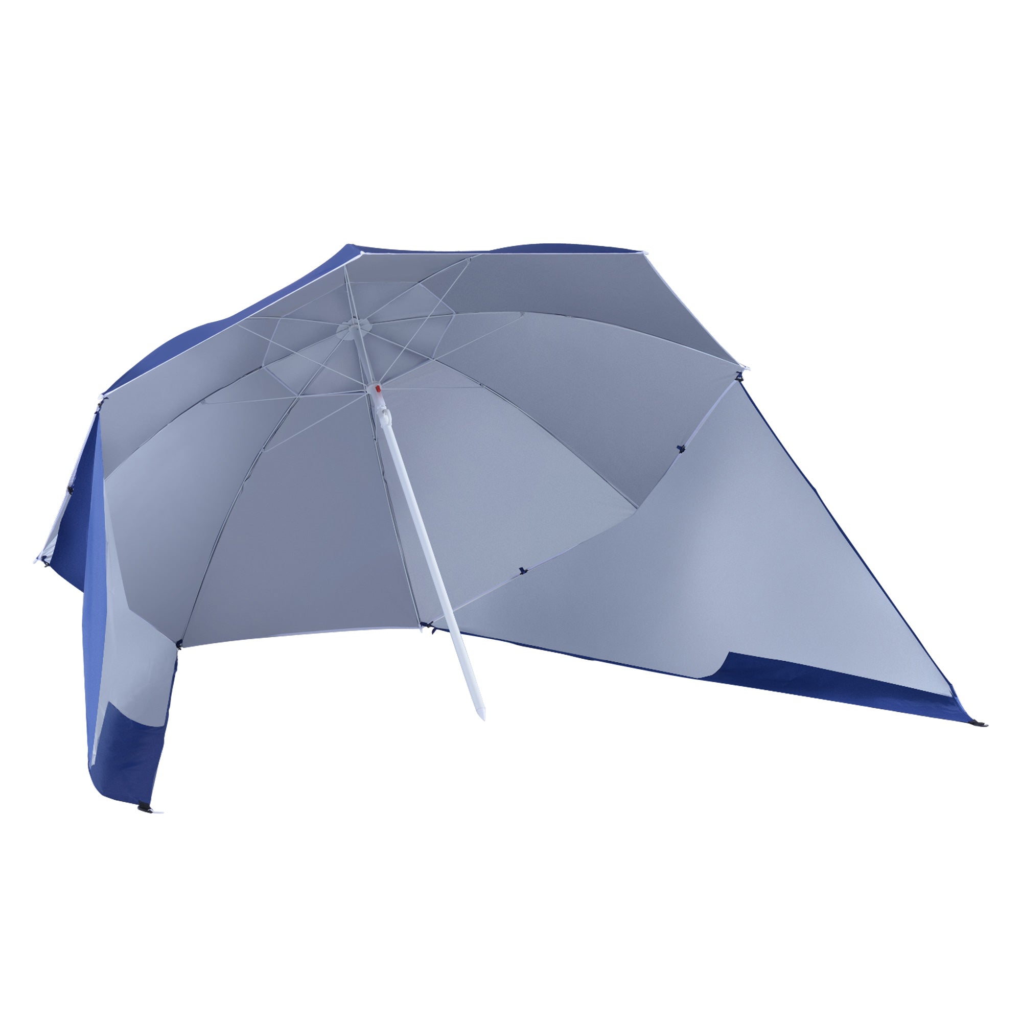 2m Beach Sport Umbrella Parasol-Coated Blue Polyester/Steel