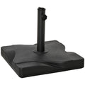 Square Cement Parasol Base Umbrella Weight Stand Fits 32-48mm Poles - Black