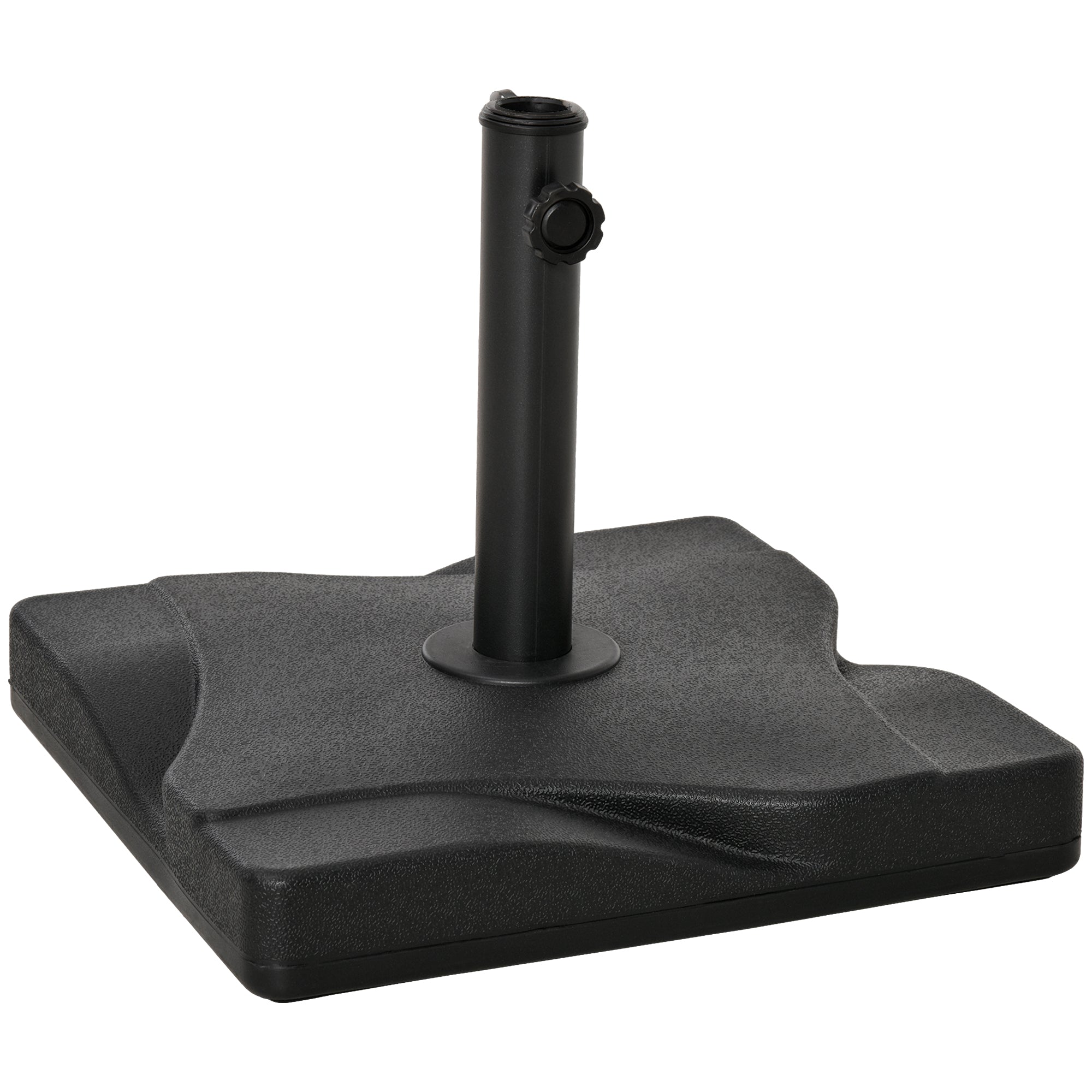 Square Cement Parasol Base Umbrella Weight Stand Black