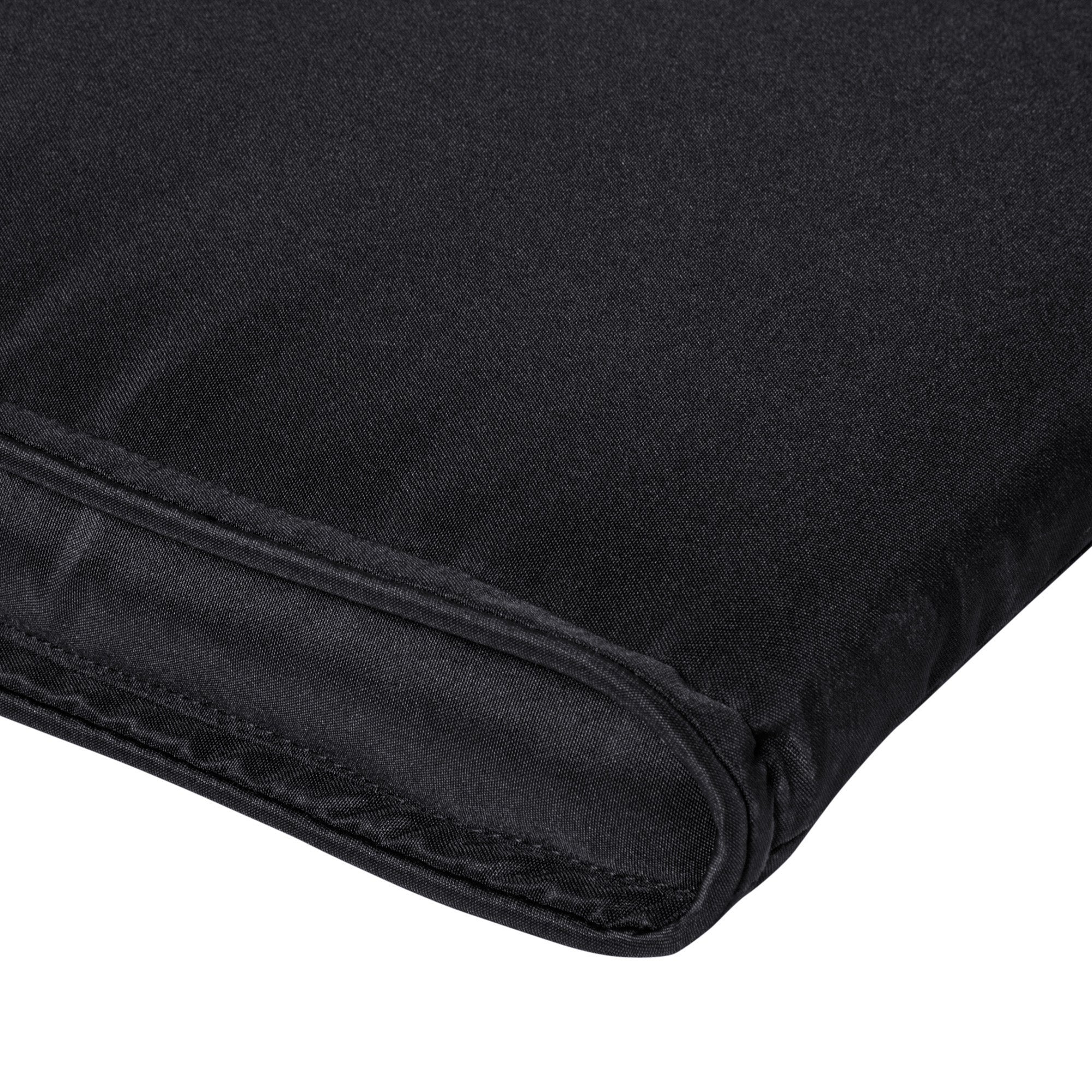 Garden Sun Lounger Cushion Replacement Thick Sunbed Reclining Chair Relaxer Pad with Pillow - Black