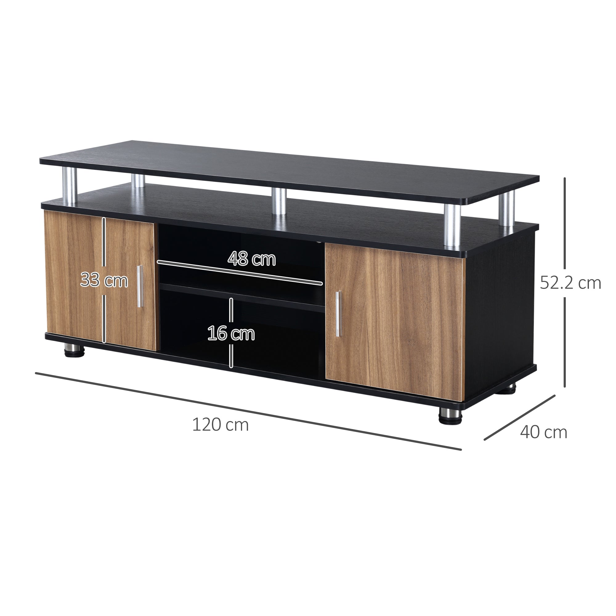 TV Unit, 120Lx40Wx52.2H cm-Black