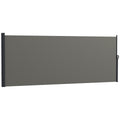Retractable Outdoor Privacy Screen Awning with UV30+ Protection - Dark Grey