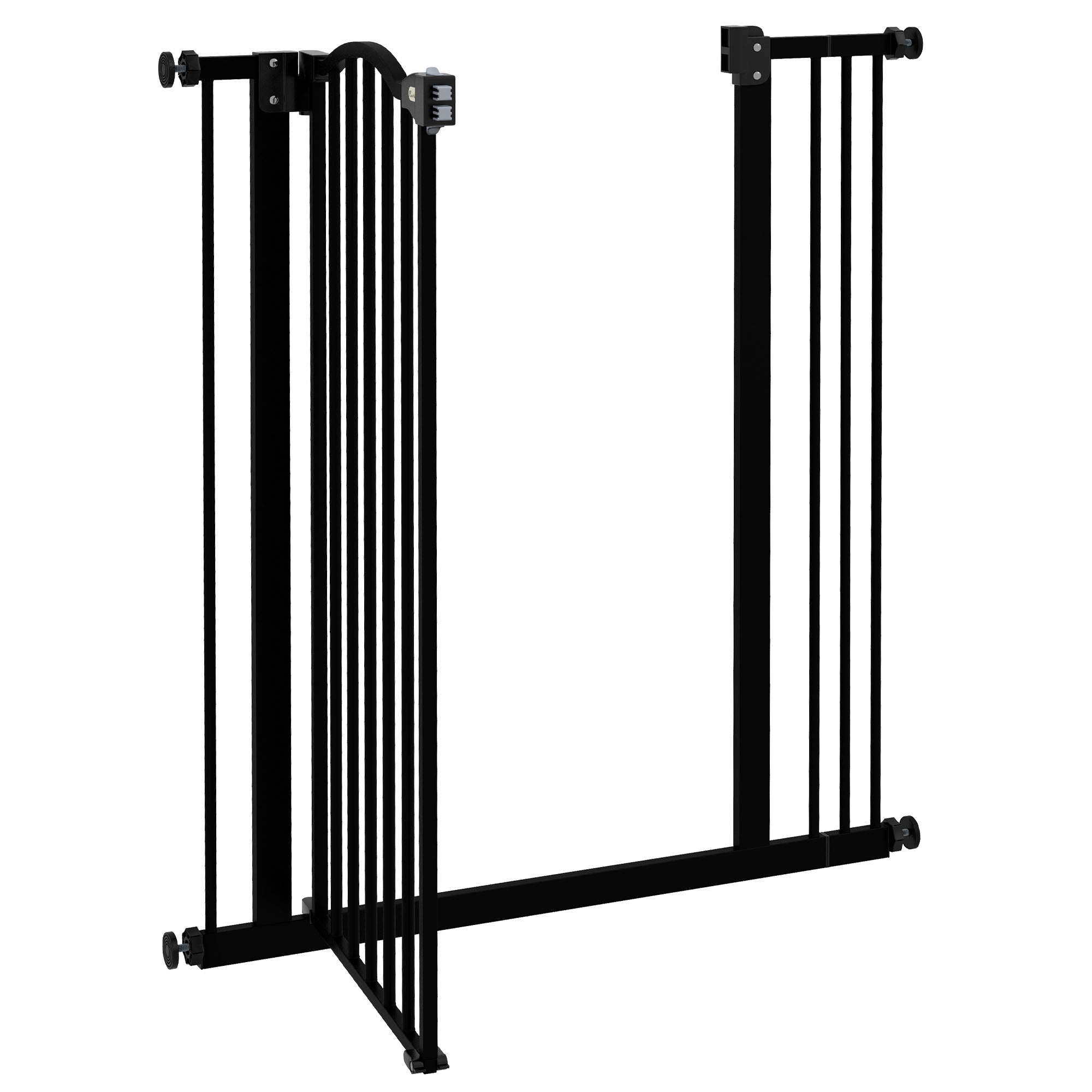 Metal Pet Safety Gate Dog Gate Folding Fence, Black