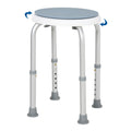 Adjustable Height 360° Swivel Shower Seat with Aluminium Frame and Non-Slip Feet - Blue and White