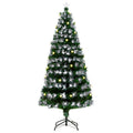 HOMCM 6ft Pre-Lit Artificial Christmas Tree with 230 White LED Lights and Star Topper - White