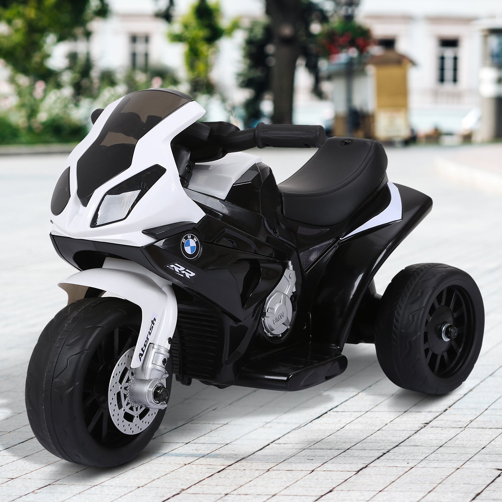 Compatible for Electric Kids Ride on Motorcycle BMW S1000RR w/ Headlights Music Battery Powered Play Bike 6V Black