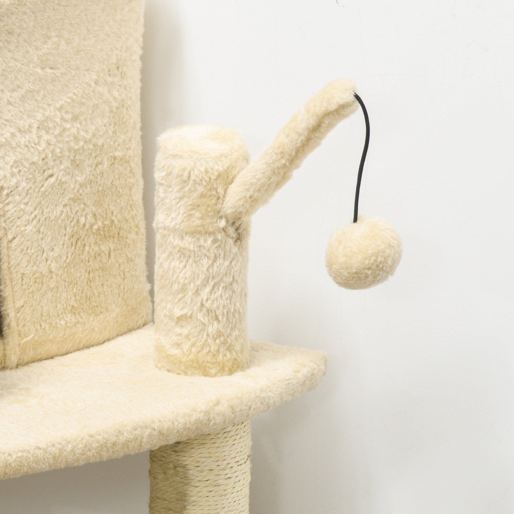 Sisal 100cm Cat Tree Tower with Sisal Scratching Post Cream White