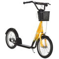 Kids Kick Scooter with Adjustable Handlebar, Dual Brakes, Basket & Cupholder, 16
