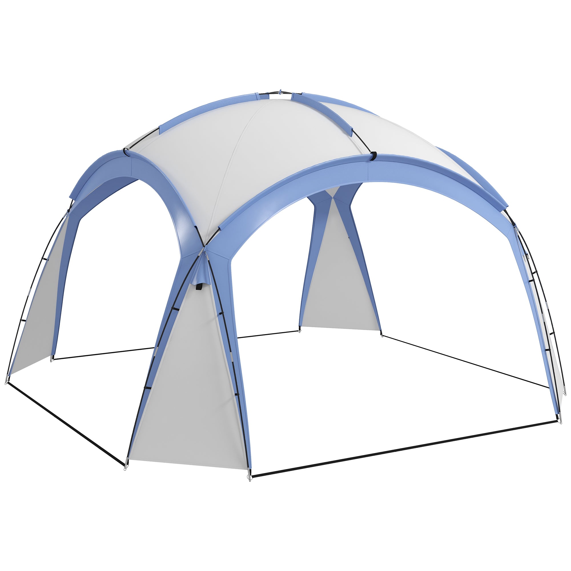 3.5 x 3.5M Camping Gazebo, Outdoor Event Shelter Dome Tent Garden Sun Shelter Patio Spire Arc Pavilion Camp Sun Shade, Light Blue