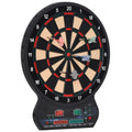 LED Electronic Dartboard with Scoreboard 8 Players 27 Games 12 Darts 30 Heads - Black and Orange