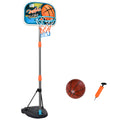Kids Adjustable Aluminium Basketball Hoop Stand with Ball and Pump - Multicolour