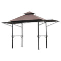Waterproof 250x150cm Polyester Canopy Awning with UV Protection - Coffee
