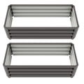 Set of 2 Galvanised Steel Raised Garden Beds with Open Bottom - Dark Grey