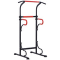 Adjustable Steel Multi-Use Power Tower Pull Up Station with Grips - Black Red